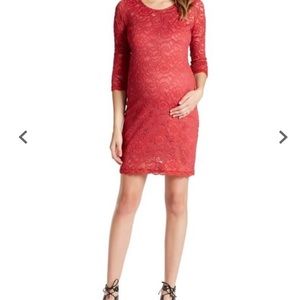 Jessica Simpson Pink Lace Maternity Dress